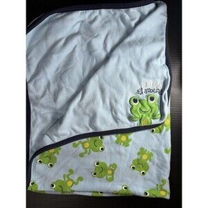 Carter's JUST ONE YOU Baby Blanket Lovey Blue Green Frogs Hugs all Around